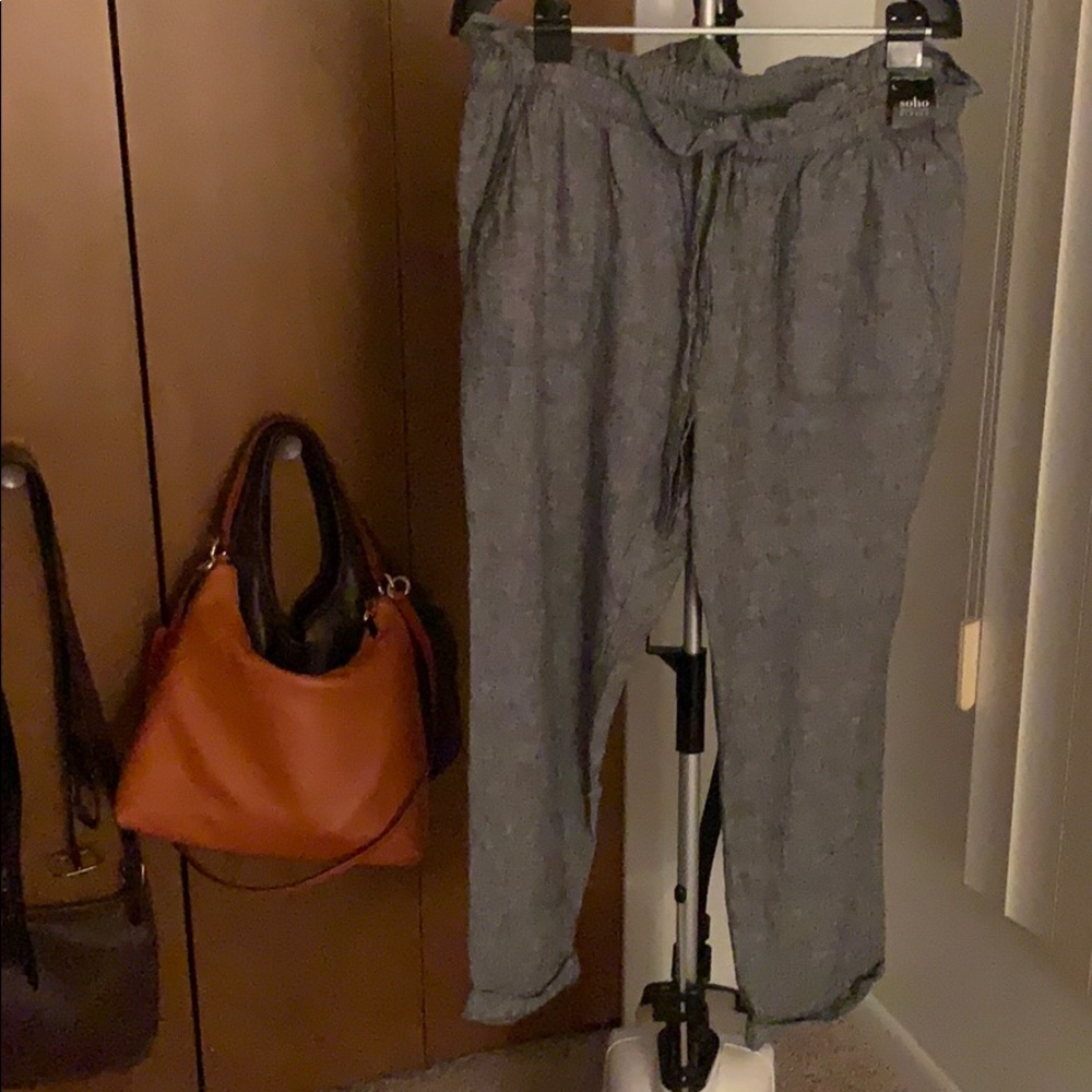 paper bag waist linen pants